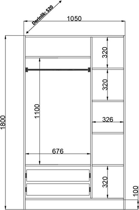 Produktbild Homitis Helora Matte White (105 x 52 x 180 cm)