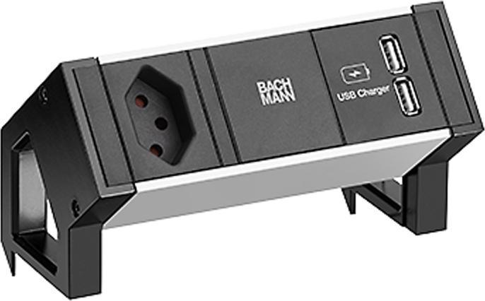 Produktbild Bachmann DESK2 ALU BLACK 1xCH T13 (1x, Typ 13)