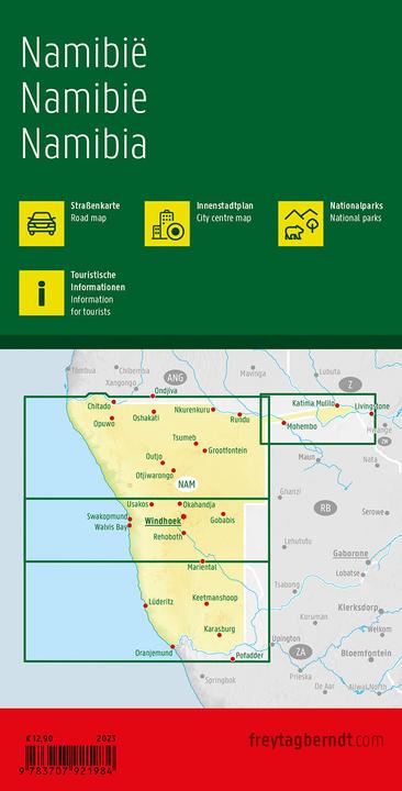 Immagine prodotto Namibia, carta stradale 1:1.000.000, freytag & berndt