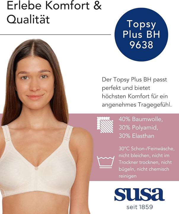 Produktbild Susa Comfort Plus Topsy BH ohne Bügel (Einzelpack, 75 C)