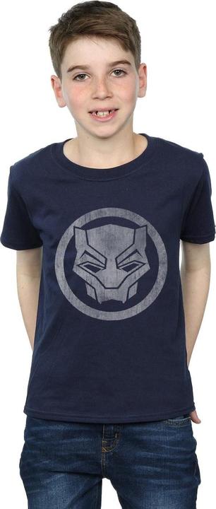 Actual product image Boys Black Panther Distressed Icon T-Shirt (128)