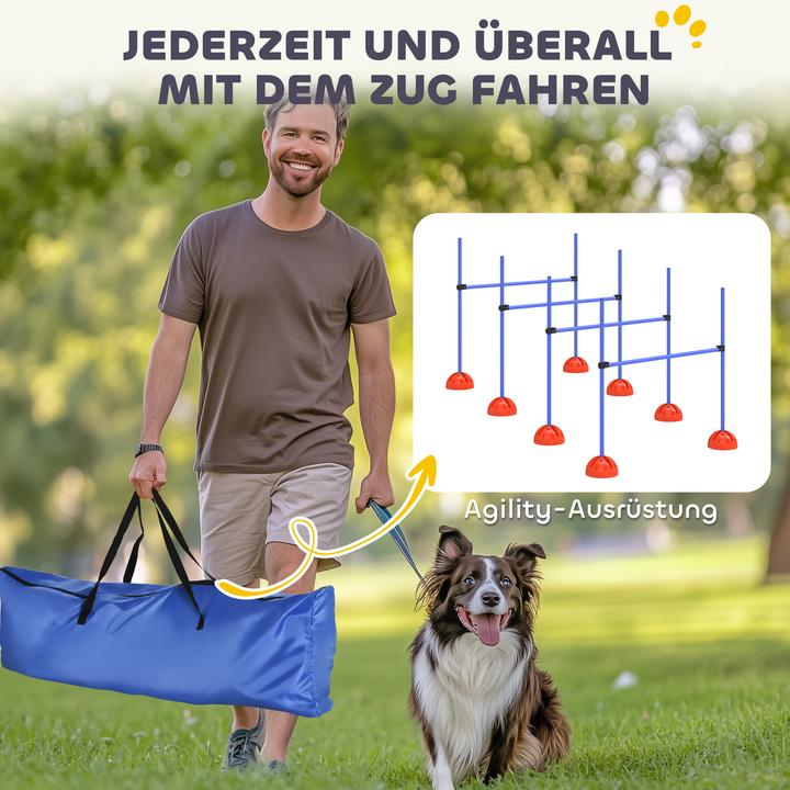 Immagine prodotto PawHut Agility Set Hunde Kunststoff Blau (Taglia unica, Destrezza)