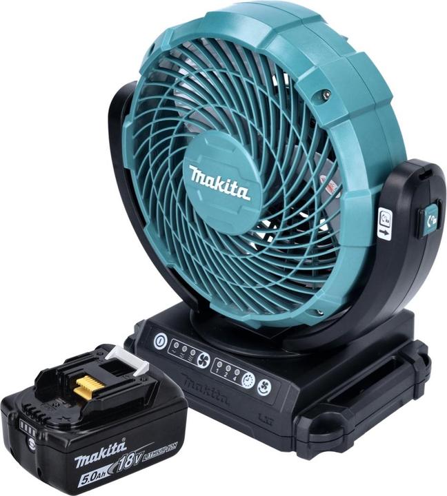 Actual product image Makita DCF 102 T1 battery fan fan 18 V 18 cm + 1x battery 5.0 Ah - without charger (18 V)