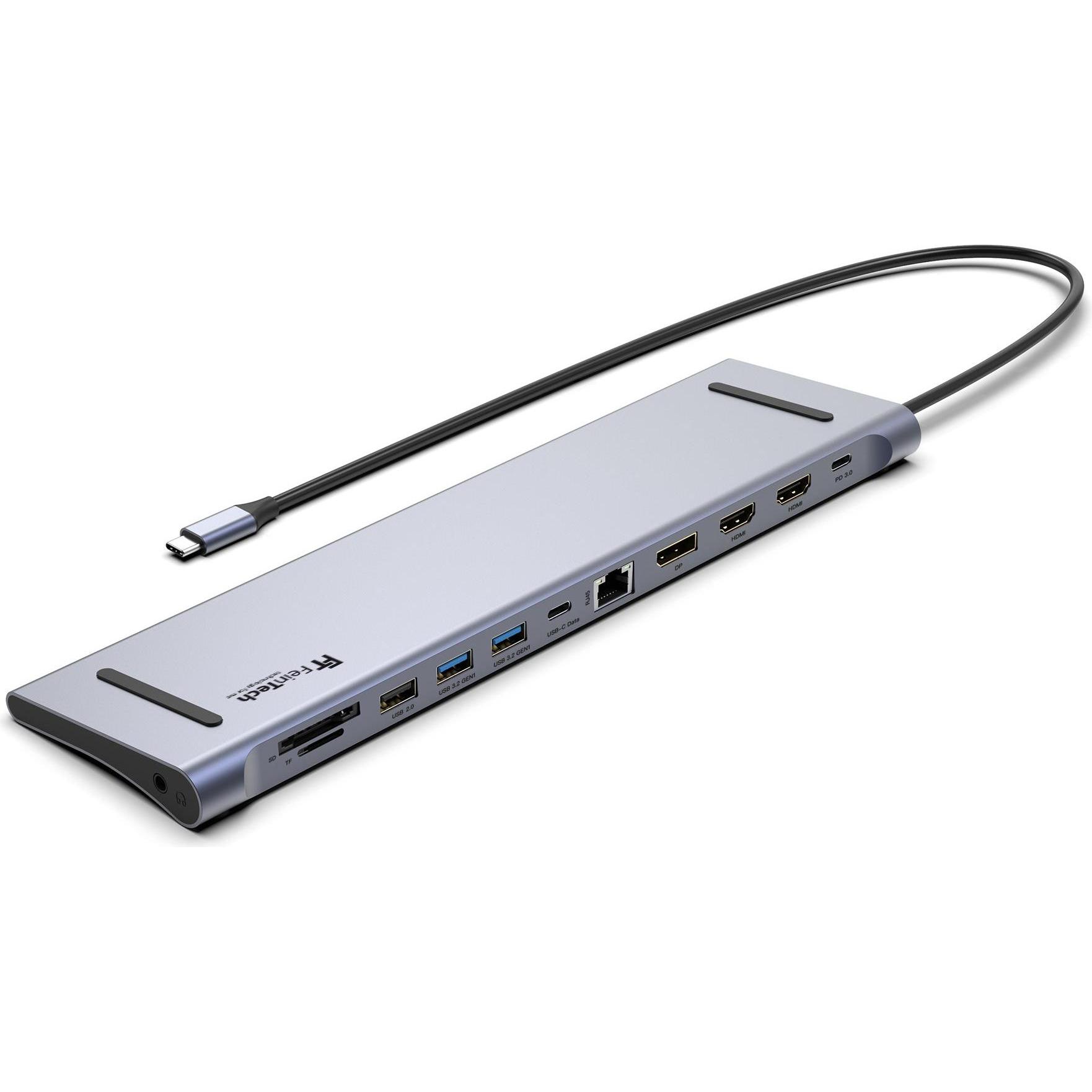 FeinTech CX301 USB-C Docking Station 12 in 1 Triple Display (USB-C, 3 Porti), Docking station + Hub USB