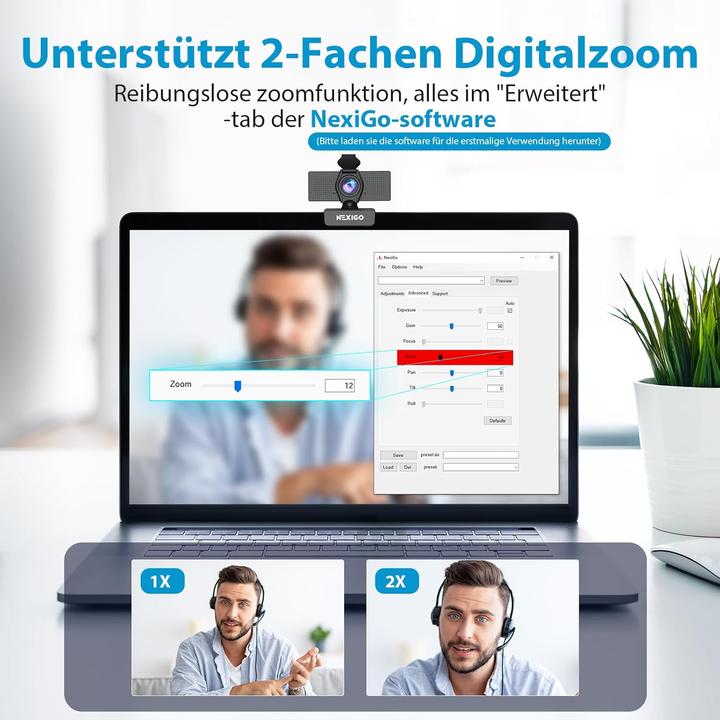 Produktbild NexiGo HD-Webcam 1080P mit Mikrofon
