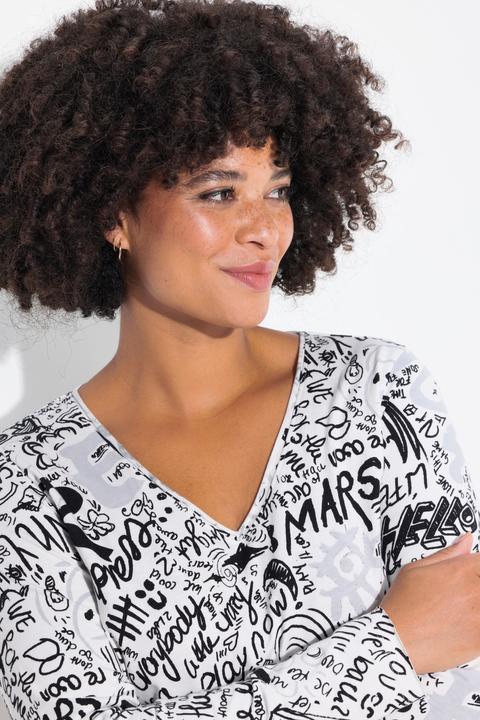 Immagine prodotto Angel of Style T-Shirt, A-Linie, Scribble-Muster, offenkantige Abschlüsse (52)