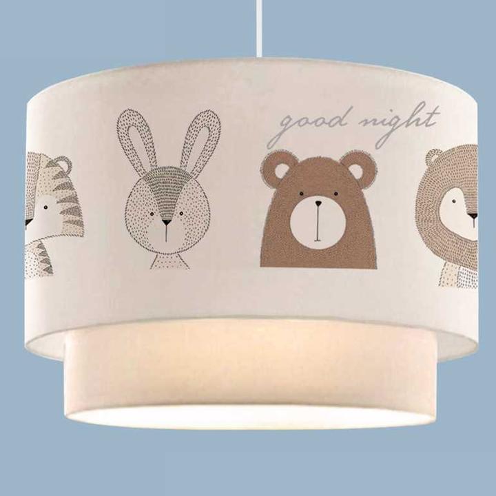 Immagine prodotto Lux.Pro Kinder-Hängeleuchte Lurgan mit Tiere-Motiv Weiss (E27)