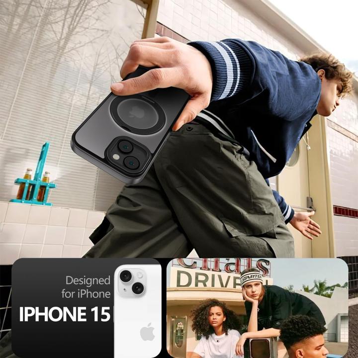 Produktbild Tech-Protect MagRing MagSafe Case with Stand for iPhone 15 - Black (Apple iPhone 15)