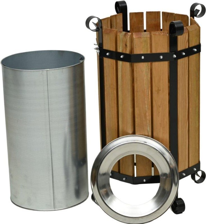 Produktbild Aristar Abfalleimer mit Holzverkleidung offen (50 l)
