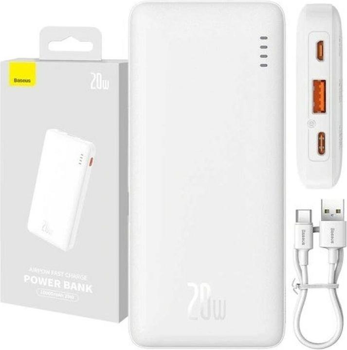 Produktbild Baseus Airpow 10000mAh 20W powerbank (white) (10000 mAh, 20 W, 37 Wh)