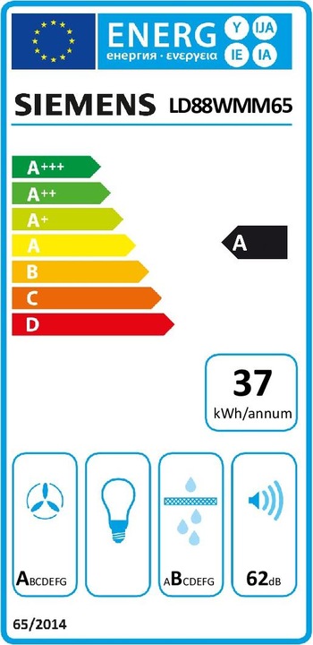 Energie-Label Siemens LD88WMM65 iQ700 Tischlüfter 80 cm flächenbündiger Einbau (Tischlüfter)