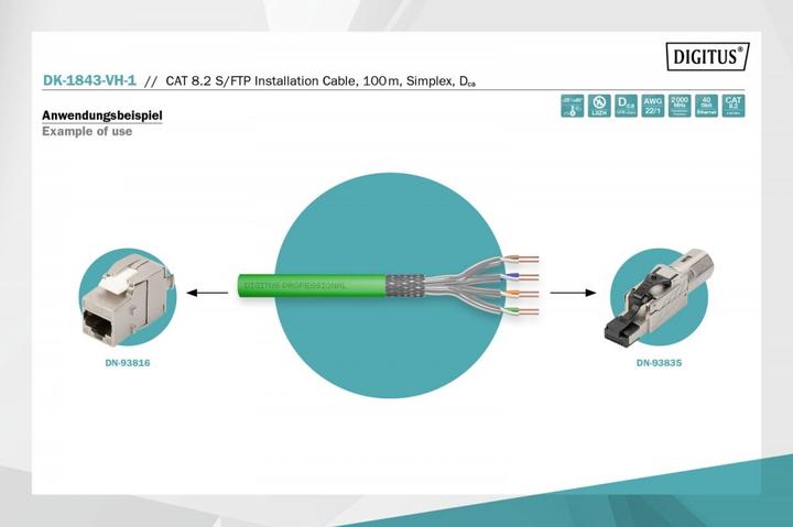 Image du produit Digitus Câble réseau (STP, CAT8.2, 100 m)