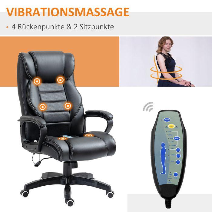 Image du produit Swisshandel24 Fauteuil de bureau avec massage Fauteuil de massage ergonomique 6 points de vibration Sensation de