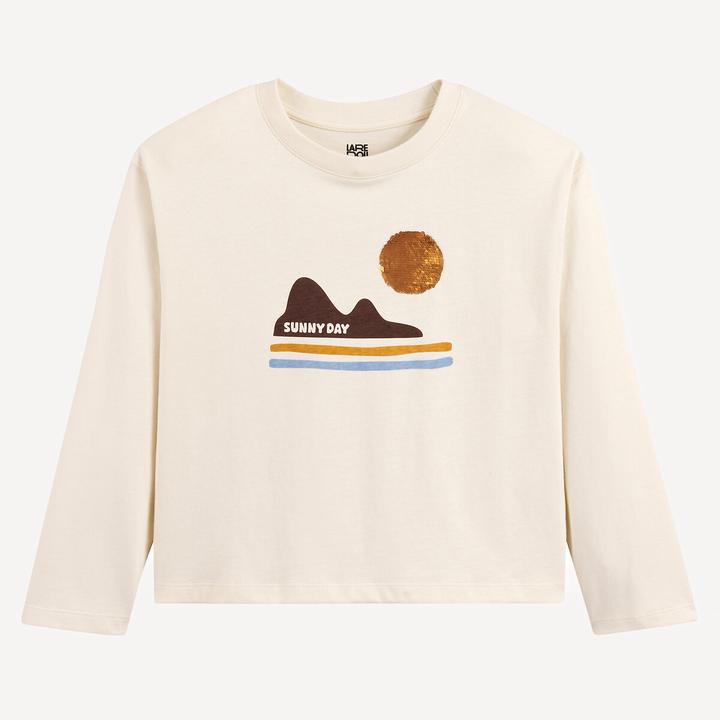 Actual product image La Redoute Collections Bedrucktes Langarmshirt mit Pailletten (128)