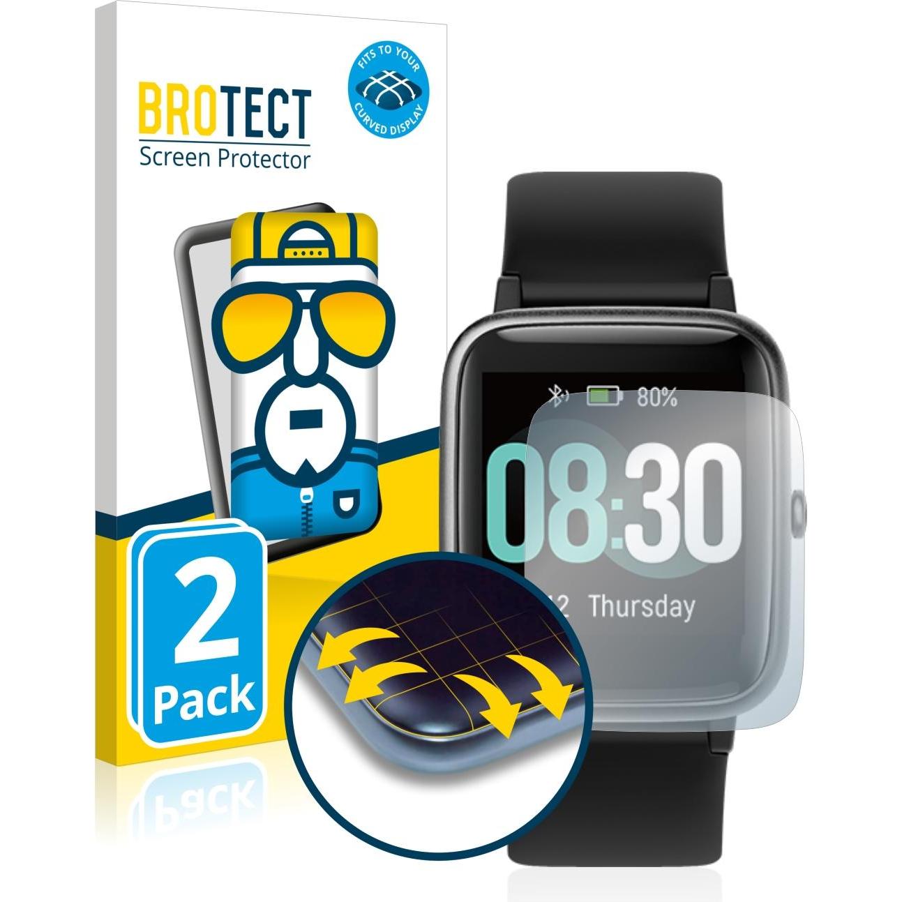 BROTECT Full-Cover Displayschutz, Smartwatch Schutzfolie, Transparent