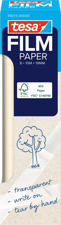 Produktbild tesa tesafilm Papier Klebeband 10m 19mm 8 Rollen Turm (19 mm)