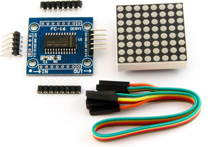 Actual product image Purecrea 8x8 LED Dot Matrix Red with MAX7219 SMD