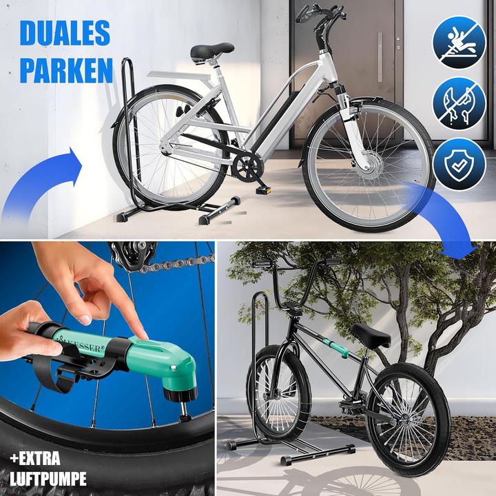 Actual product image Kesser 2er-Fahrradständer-Set mit Luftpumpe