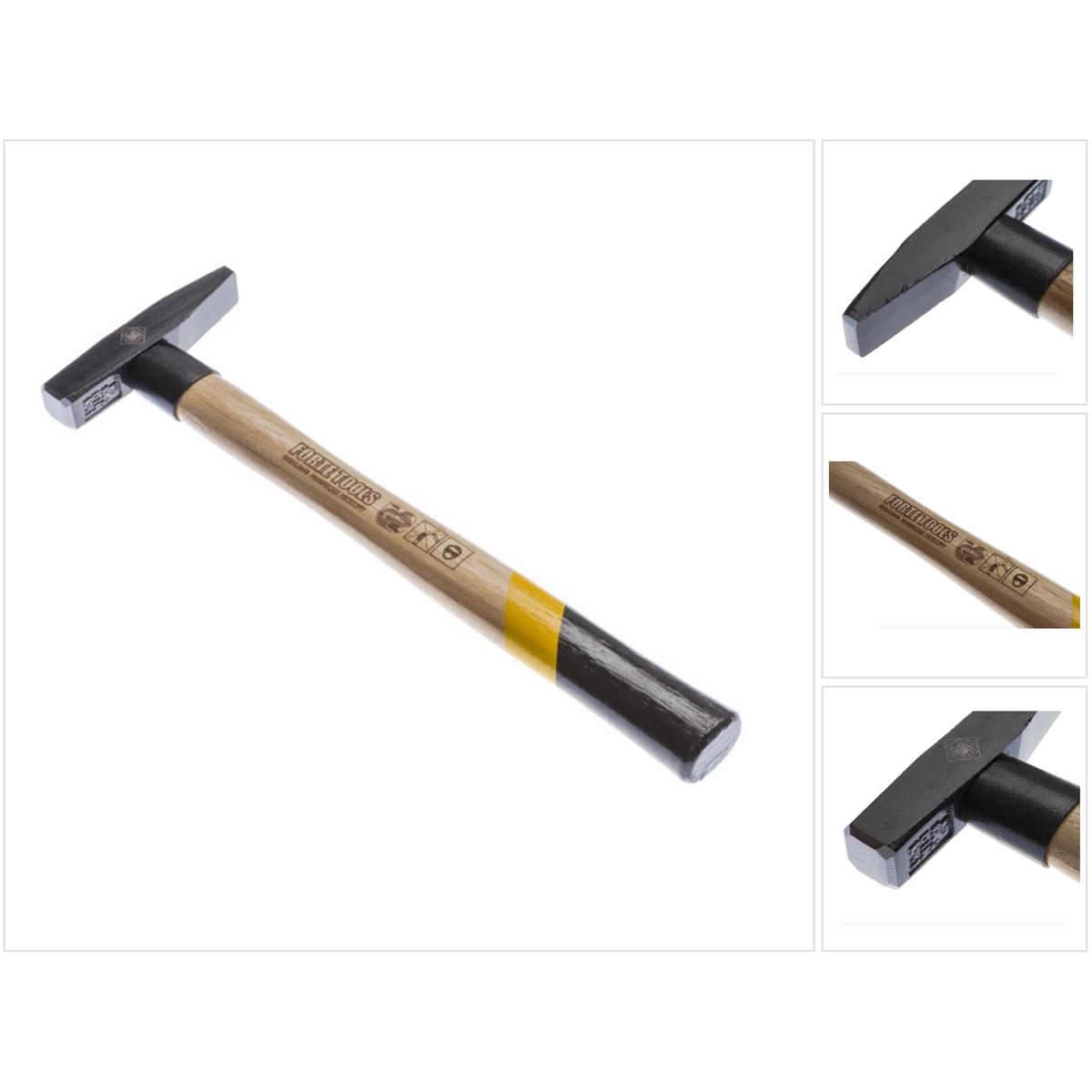 Forte tools, Hammer, Schlosserhammer mit Holzgriff, 100 g Kopfgewicht, Hammer mit Holzstiel, Premium Werkzeug (100 g)
