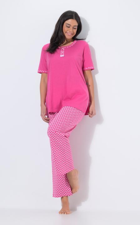 Produktbild Ulla Popken Pyjama, gemustert, Rundhals, Halbarm, Taschen (46)