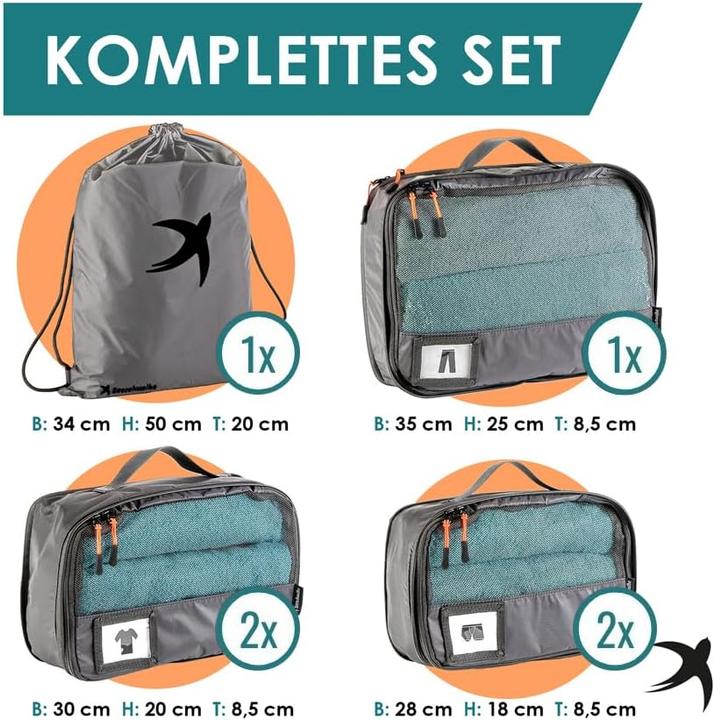 Produktbild Seeschwalbe 6-teiliges Packwürfel-Set mit Kompression