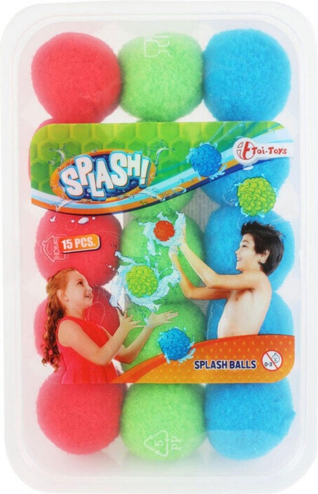 Productafbeelding Toi-Toys Herbruikbare waterballonnen Splash - 9-delige waterballenset in opbergdoos - Ø 7 c