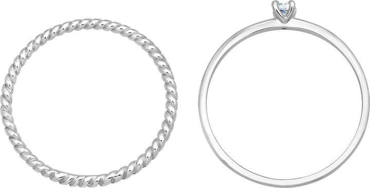 Produktbild Elli DIAMONDS Ring Diamant (0.06 ct) Solitär Bandring 585 Weissgold (58, 585/14 K Gold)