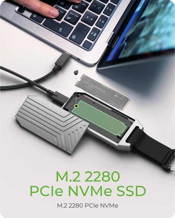 Actual product image Icy Box IB-1919M-C42 M.2 NVMe Enclosure via USB4 (M.2 2280)