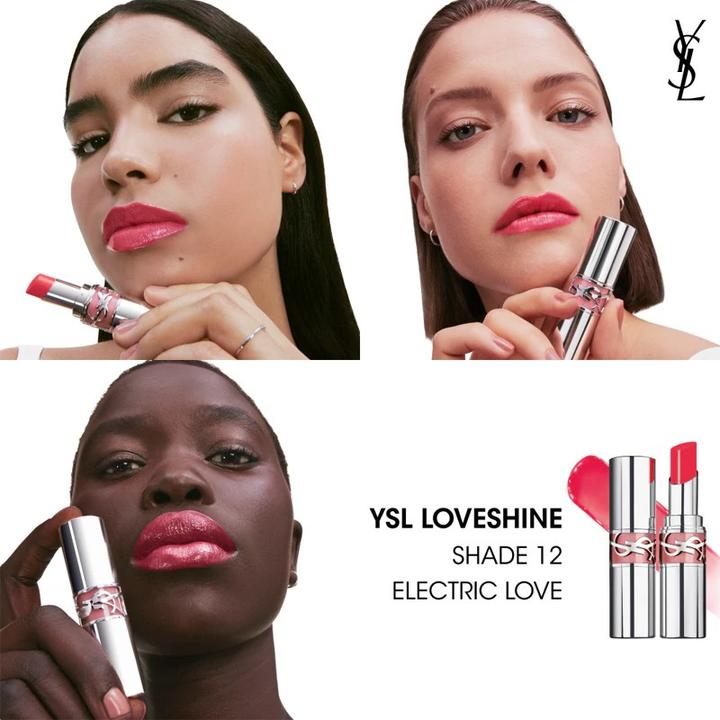 Actual product image Yves Saint Laurent Loveshine Rouge Volupte Shine Lipstick 12 (12 Electric Love)