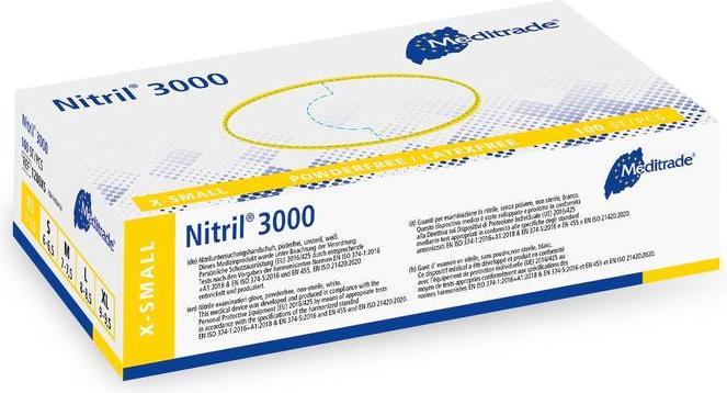Meditrade Untersuchungshandschuhe Nitril 3000 X-long blau puderfrei