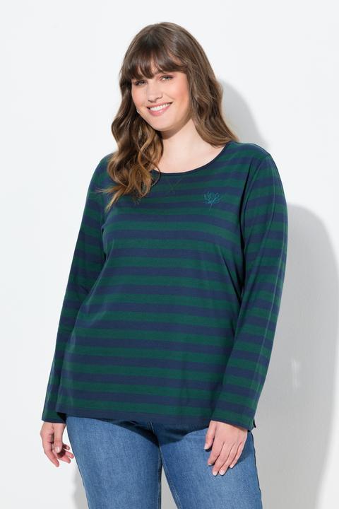 Produktbild Ulla Popken Shirt, Ringel, Rundhals, Langarm (54)