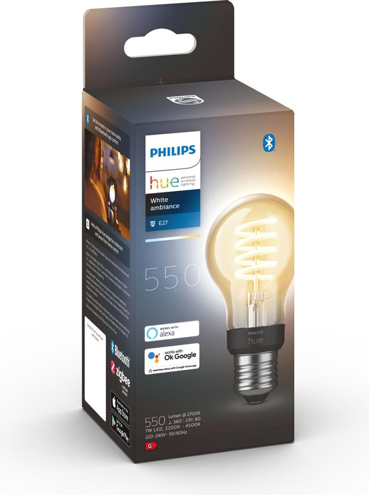 Actual product image Philips Hue Philips E27 single pack filament (E27, 7 W, 550 lm, 1 x, G)