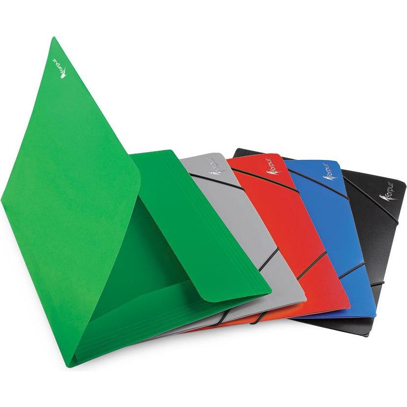 Forpus, Busta portadocumenti, Cartella con gommini Premier, A4, plastica, capacità 150 fogli, grigio (A4, 1 x)