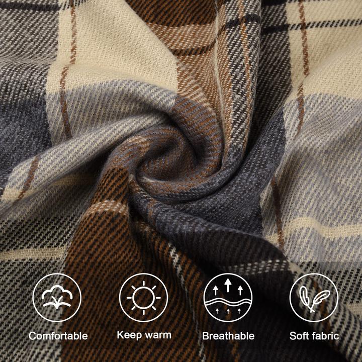 Immagine prodotto Only-Bags.Store Sciarpa triangolare a quadri, sciarpa pashmina, sciarpa morbida con nappe, sciarpa a portafoglio