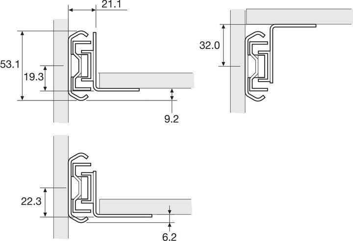 Produktbild Accuride Montagewinkel zu Kugel-Vollauszüge (Schwerlastschiene) 5321EC