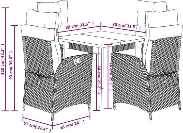 Produktbild vidaXL Garten Essgruppe