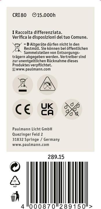 Produktbild Paulmann Kerze (E14, 4.80 W, 470 lm, 1 x, F)