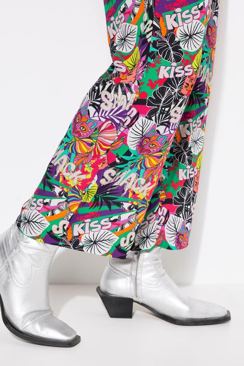 Produktbild Angel of Style Hose, gerades Bein, Blätter-Muster, Elastikbund (44)
