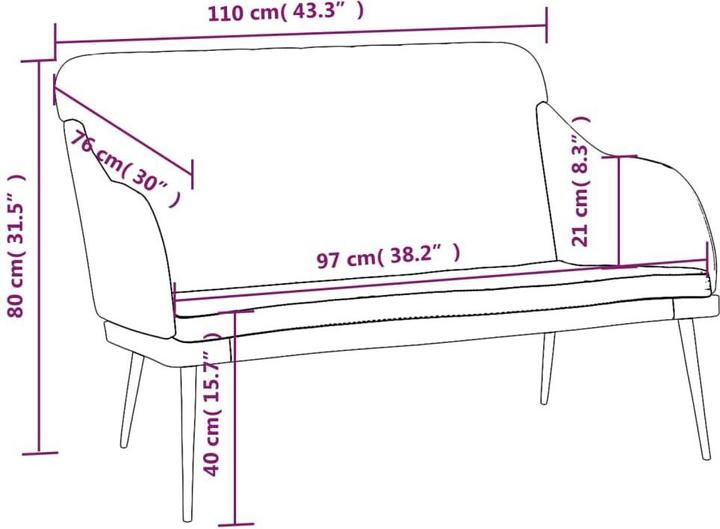 Produktbild vidaXL Sitzbank (110 cm)