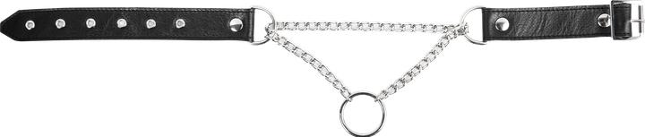 Actual product image Rimba Würgehalsband aus Leder mit O-Ring – Schwarz & Silber