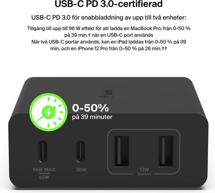 Actual product image Belkin Boost Charge Pro 4-Port GaN Charger (108 W)
