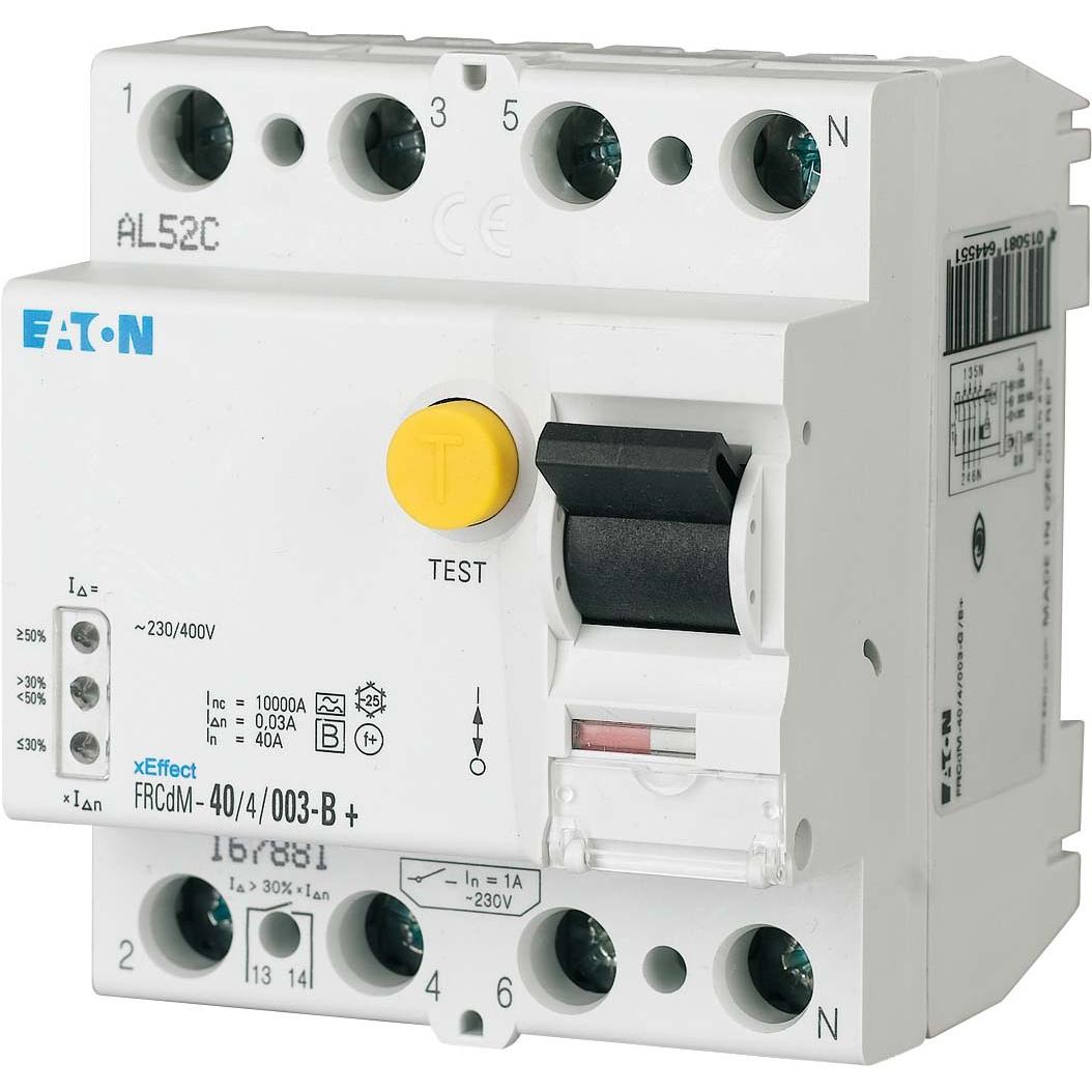 Eaton, Schutzschalter, MOE FRCDM-40/4/003-G/A FI-Schalter dig., 40A, 4p, 30mA, Typ G/A