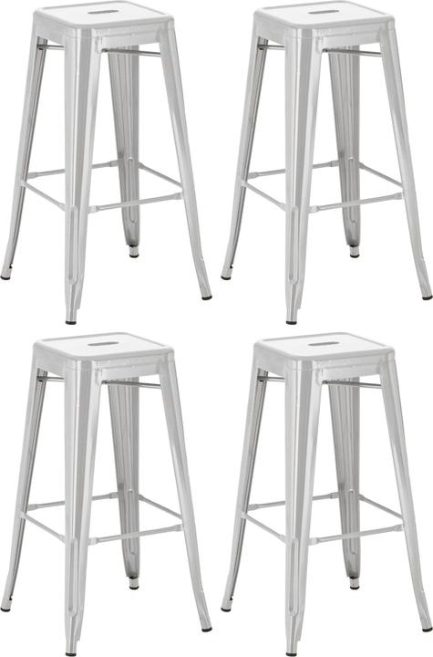CLP Set di 4 sgabelli da bar Joshua, argento