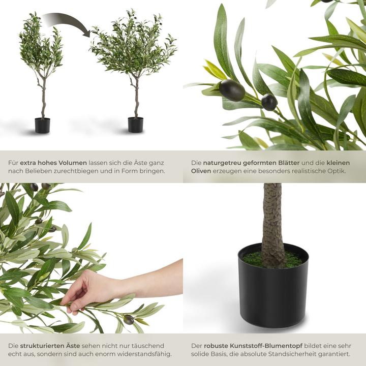 Image du produit tectake Künstlicher Olivenbaum Oleand, realistische Textur (120 cm)