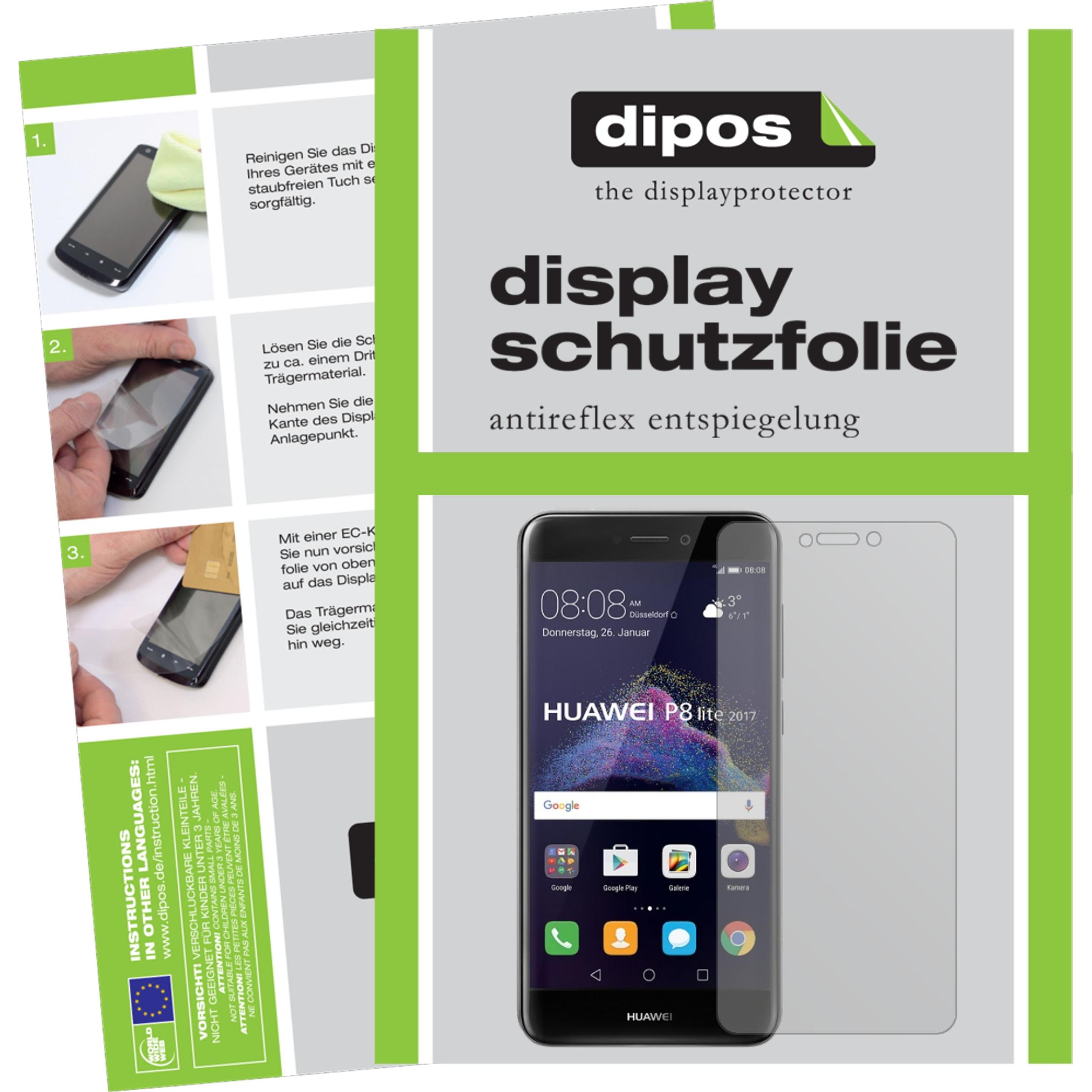 Dipos Displayschutzfolie Antireflex (2 Stück, Huawei P8 Lite (2017)), Smartphone Schutzfolie, Transparent