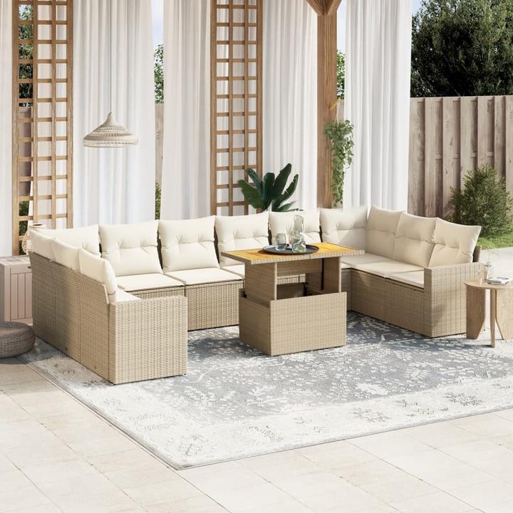 Immagine prodotto vidaXL Set di divani da giardino set da giardino gruppo di sedute da giardino 11 pezzi beige
