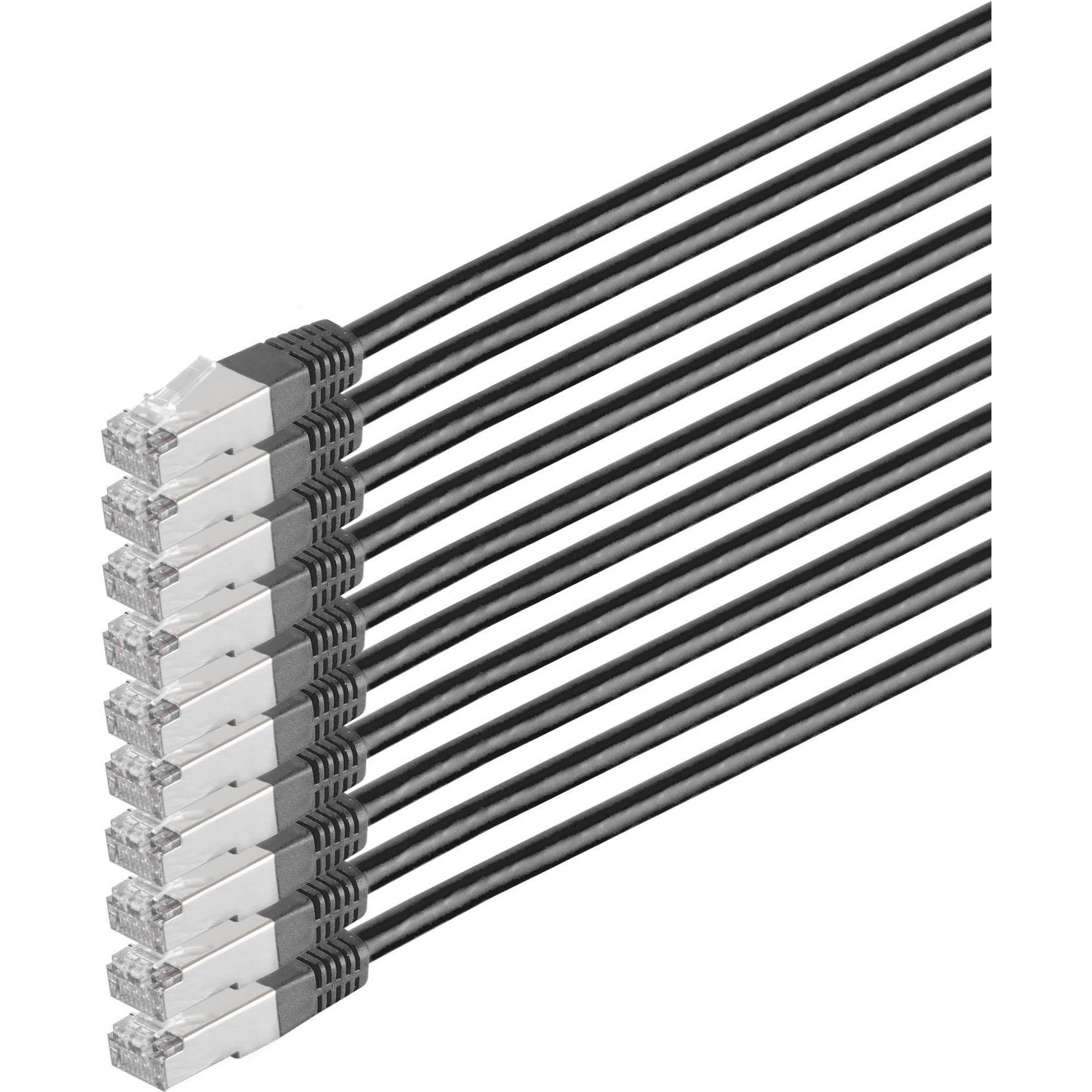 Shiverpeaks S/CONN maximum connectivity Netzwerkkabel-Patchkabel, cat 6, S/FTP, PIMF, Halogenfrei, VE10, schwarz (0.50 m...