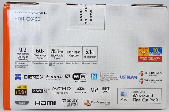 Actual product image Sony Hdr-Cx450 (2.29 Mpx, 50p, 30 x)