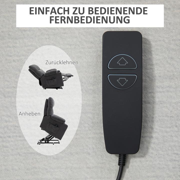 Produktbild Homcom Sessel mit Aufstehhilfe Polyester, Metall Dunkelgrau