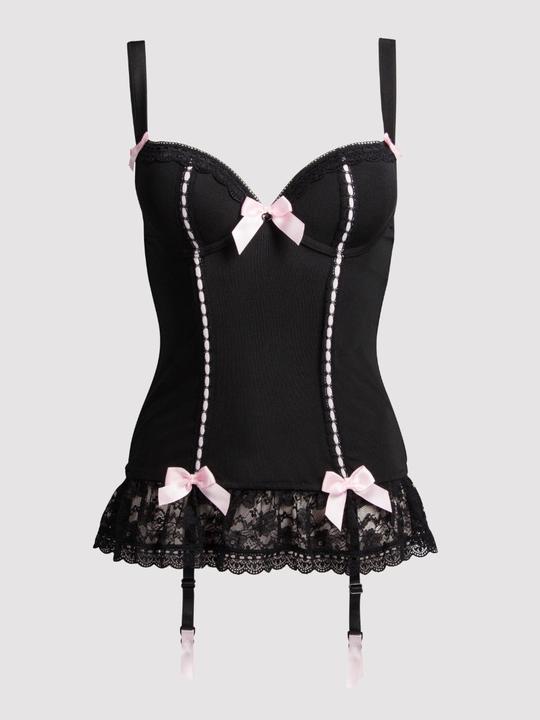 Produktbild Lovehoney Seduce Me Push-Up Basque Set, Farbe: Black, Grösse: Large (L)